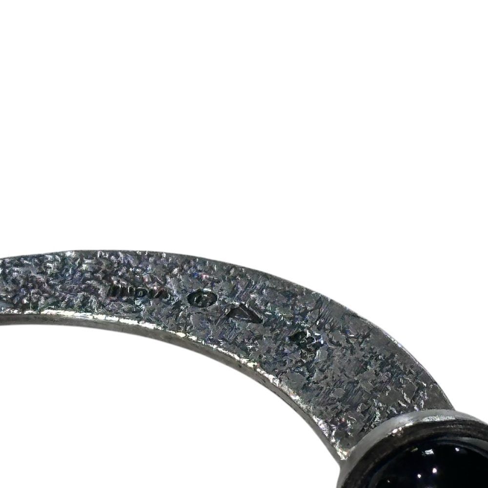 Silpada Silver Textured Crescent Hoop Earrings with Black Bead - Picture 4 of 6